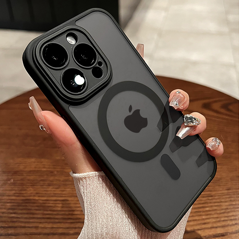 İPhone 16 15 14 13 11 12 Pro Max Plus Cam Lens Kablosuz Şarj Kapağı için Lüks Mat Manyetik