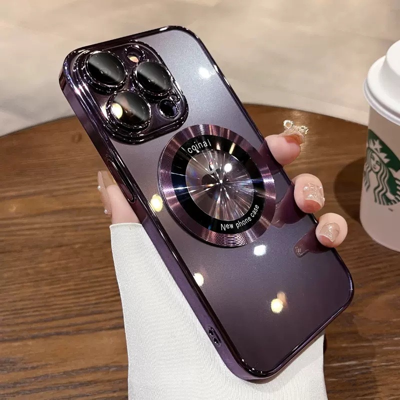 Moda Kaplama Logo Deliği İPhone 15 14 13 12 11 Pro Max 14 Plus Magsafe Şok geçirmez yumuşak kapak