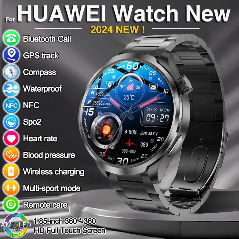 2025 Huawei için Yeni Outdoor Sport Smart Watch Erkekler 1.85 inç HD AMOLED ekran GPS Pusula Altimetre Su Geçirmez Bt Smartwatch
