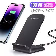 100W Kablosuz Şarj Cihazı İPhone için Stand Pad 15 14 13 12 16 PRO X XS MAX XR 8 Samsung Xiaomi İndüksiyonu Hızlı Şarj Dock İstasyonu