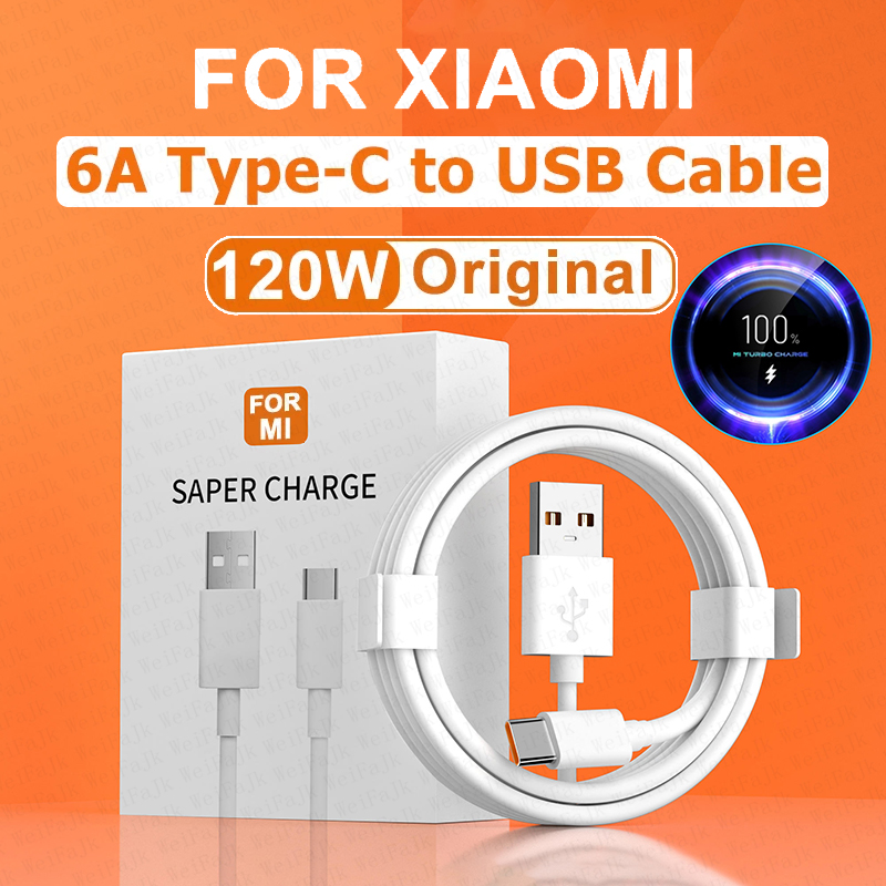 Orijinal 120W 6A USB Tip C Hızlı Şarj Kablosu Xiaomi Mi 14 13 Ultra Redmi Not 12 Samsung Realme Huawei Hızlı Şarj Kablosu