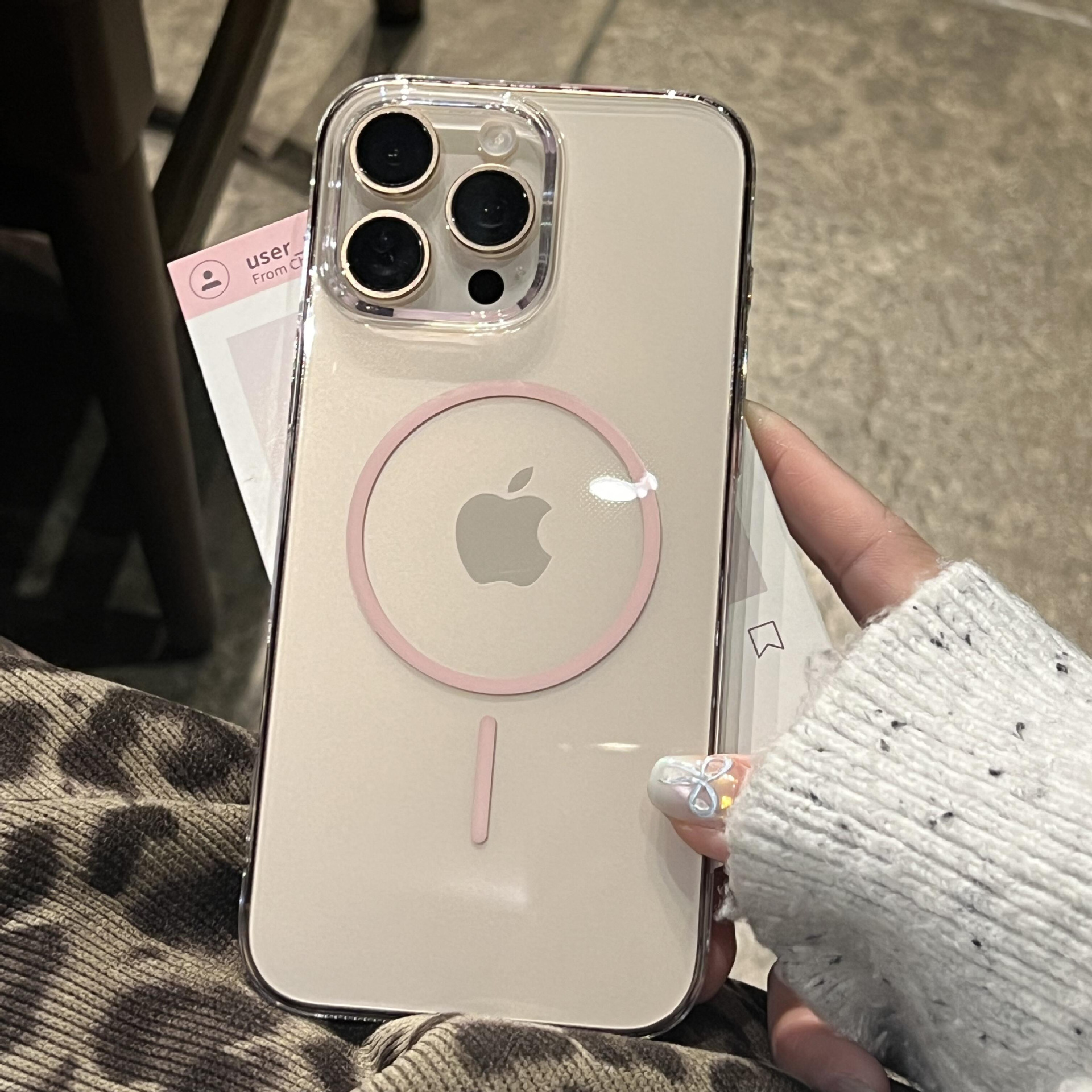 İPhone 16 15 14 13 12 11 Pro XR XS MAX 7 8 artı şeffaf kasa arka kapak için lüks manyetik kablosuz şarj