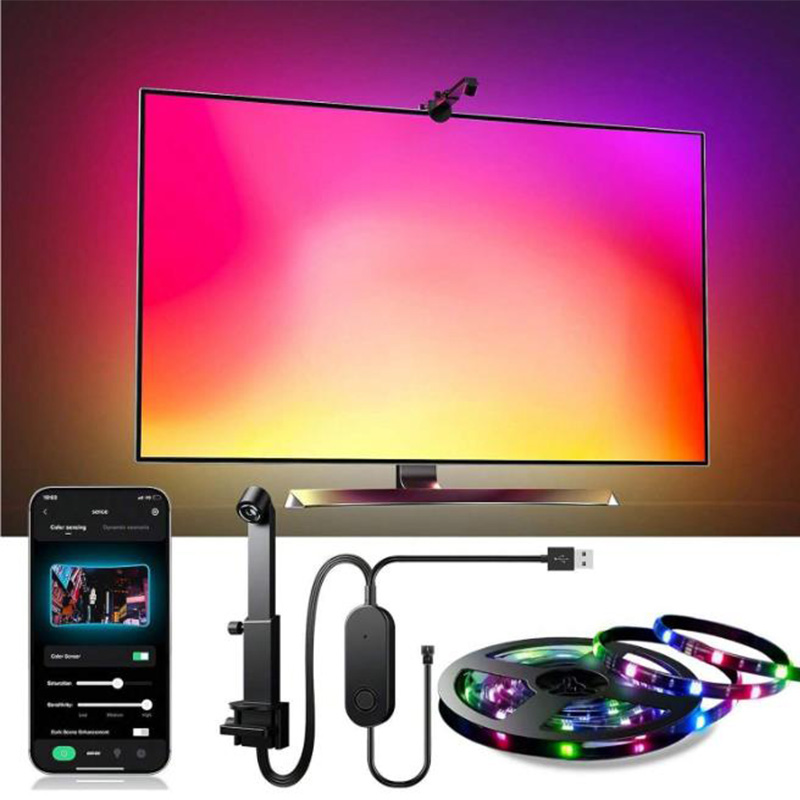 5V USB RGBIC Led Light Strip With Camera 3.8M 5M App Smart Lighting Screen Color Sync Game Lamp TV/PC Ambient Led Backlight
