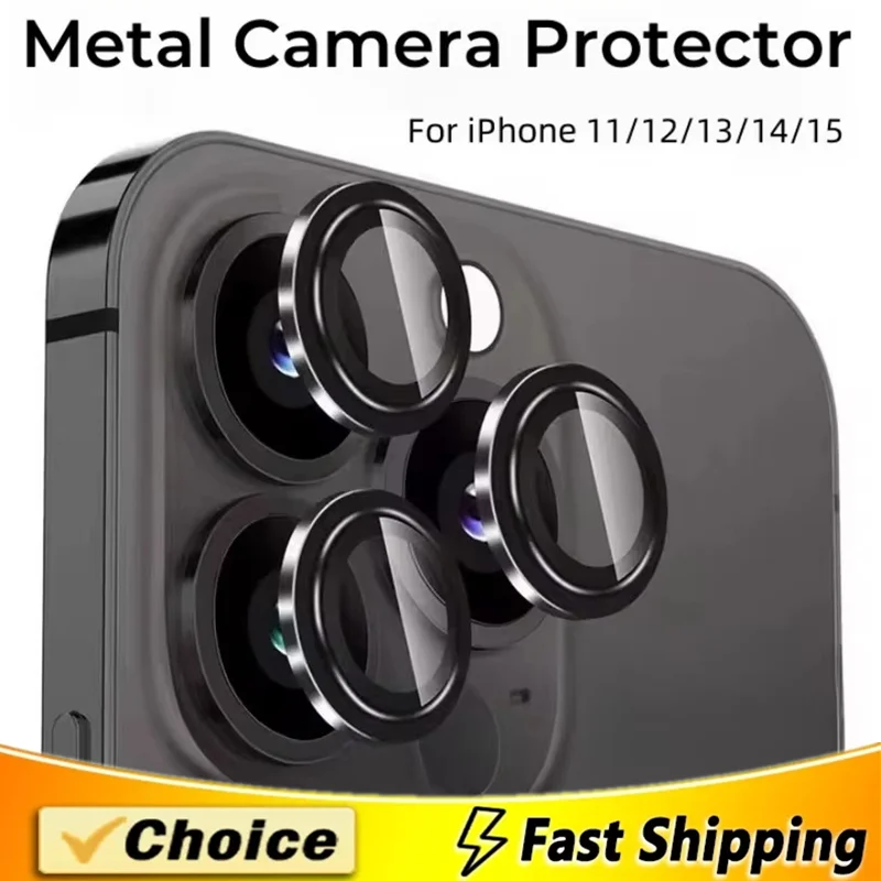 3pcs Metal Lens Koruyucu Cam İPhone 15 13 12 11 14 Pro Maksimum Arka Kamera Lens Koruma Filmi İPhone 13 Mini 14 15 Plus