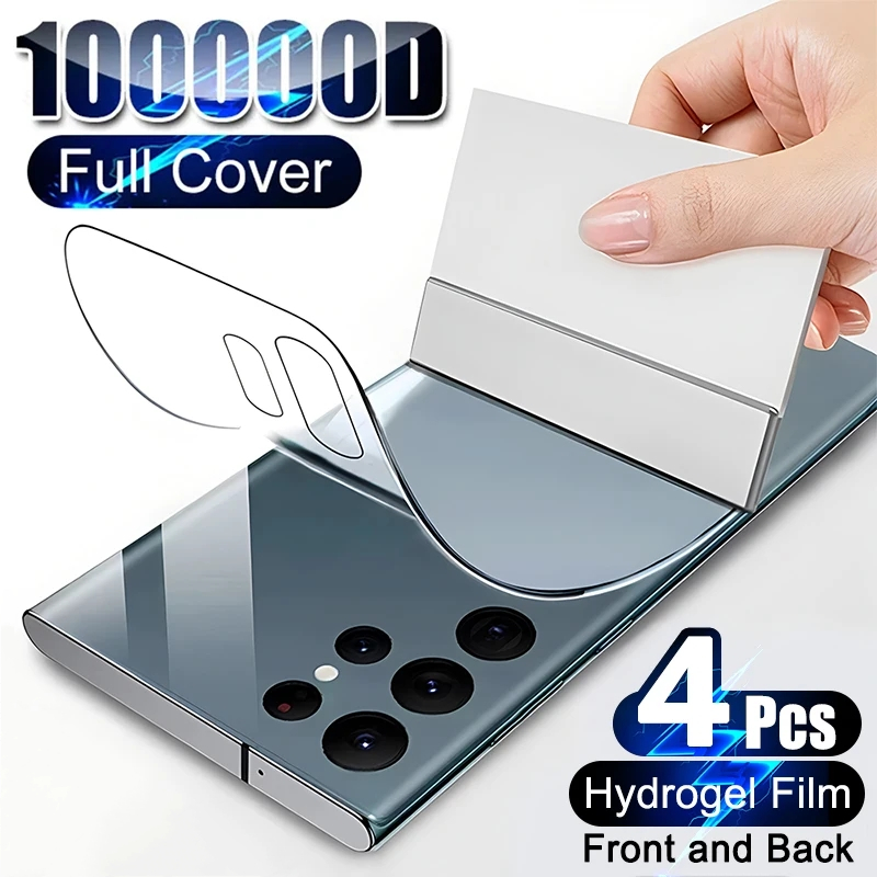 4pcs Samsung S24 S22 S23 Ultra S20 S21 FE S9 S10 Plus Ekran Koruyucusu Galaxy Note 20 Ultra S10E Arka Film