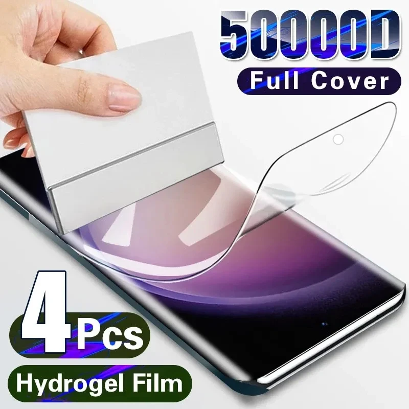 4pcs Samsung Galaxy A13 A53 A54 A34 A14 A24 A52 A12 A33 A23 A32 A51 A52S A73 A72 A03 A50 A70 Ekran Koruyucu İçin Hidrojel Filmi