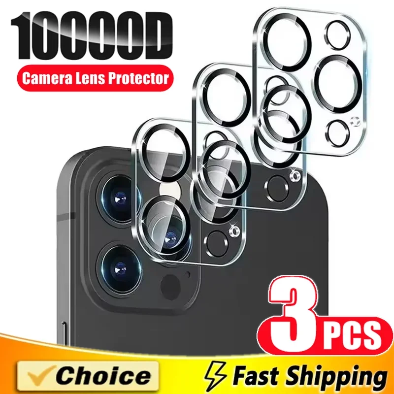 İPhone için 3pcs lens koruyucu cam 16 11 12 13 14 15 Pro Max Geri Kamera Koruyucu Cam Film İPhone 13 Mini 15 16 Plus