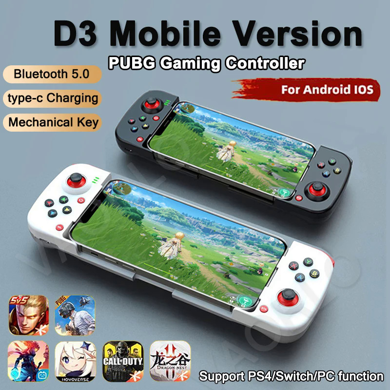 Kablosuz BT 5.0 Cep Telefonu İçin Uzatılabilir Oyun Denetleyicisi Android iOS Gamepad Joystick PS4 Switch PC için Tavuk Gamepad Eat