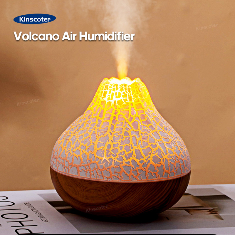 300ml Volcano Hava Nemlendirici Masaüstü Elektrik USB Humidificadore Su Misti Difüzör Temizleyici Hava SPENENİ 7 Renk Gecesi