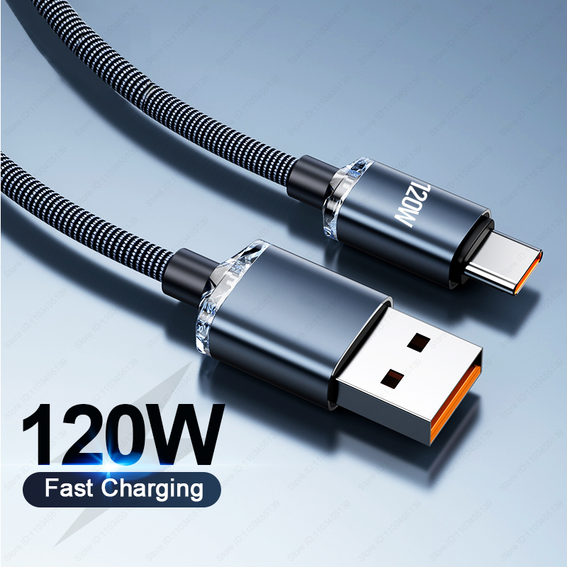 120W Tip C Kablo Süper Hızlı Şarj Cordu Hızlı Şarj USB C Kablolar Samsung için Telefon Şarj Cihazı Xiaomi Huawei OnePlus Poco Oppo