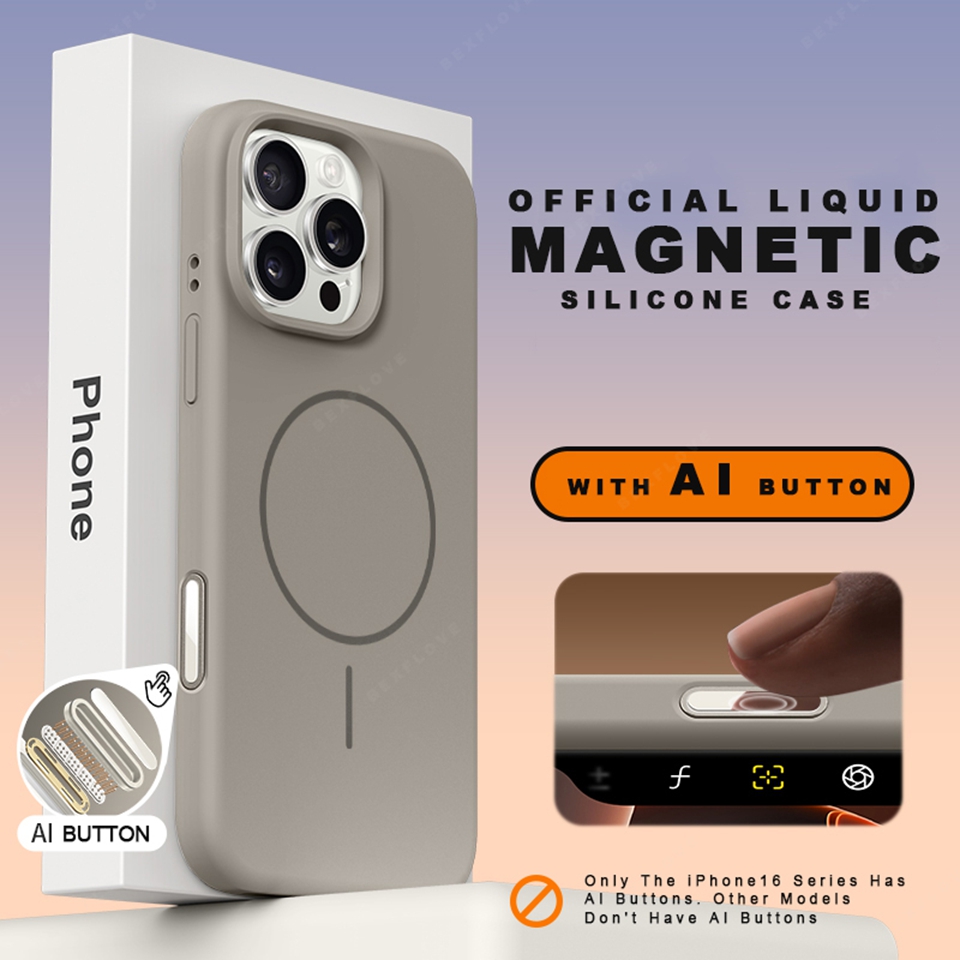 Official Silicone Magnetic Phone Case For iPhone 15 14 16 Plus 11 12 13 16 Pro Max Magsafe Wireless Charge Protector Soft Cover