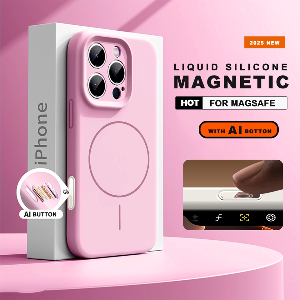 Matte Liduid Silicone Official Magnetic Phone Case For iPhone 15 14 16 Plus 12 13 16 Pro Max Magsafe Charge Protector Soft Cover