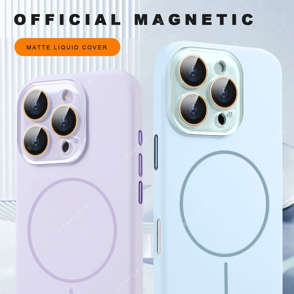 Official Silicone Magnetic Phone Case For iPhone 16 15 14 13 12 11 Pro Max Plus SE For Magsafe Wireless Charge Protector Cover