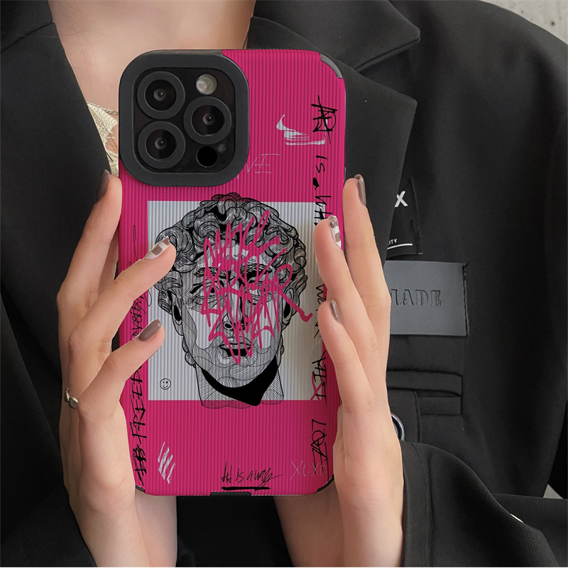 Ins Red Lip Eye Great Art Aesthetic David Case For iPhone 11 16 12 13 14 15 Pro Max Mini X XS XR 7 8 Plus SE Soft Silicone Cover